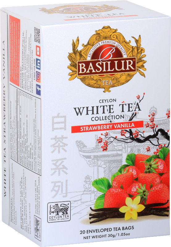 Ceylon White Tea Strawberry Vanilla - 20 Enveloped Tea Sachets