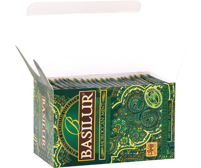 Oriental Moroccan Mint Green Tea - 25 Enveloped Tea Sachets