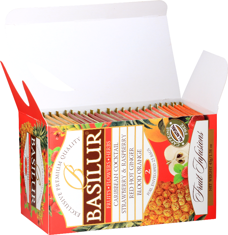 Basilur Tea - Fruit Infusions Assorted Volume II 25 Enveloped Sachets ...