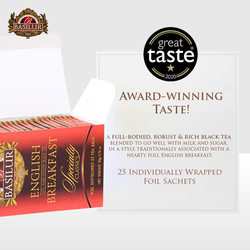 Basilur Tea - Specialty Classics English Breakfast - 25 Tea Sachets ...
