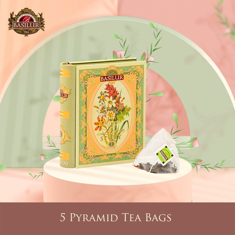 Miniature Tea Book 'Love Story' Volume I - 5 Pyramid Tea Bags