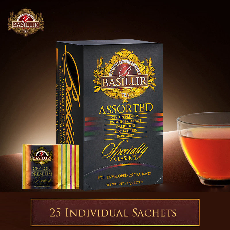 Basilur Tea - Specialty Classics Assorted Tea - 25 Enveloped Sachets ...