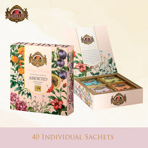 Vintage Blossoms Assorted Gift Box - 40 Enveloped Tea Sachets