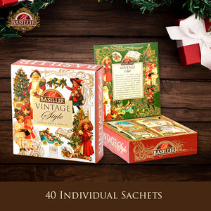 Vintage Style Assorted Gift Box - 40 Enveloped Tea Sachets