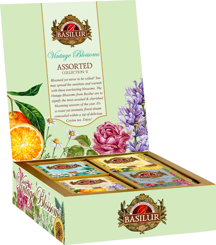 Vintage Blossoms II Assorted Gift Box - 40 Enveloped Tea Sachets