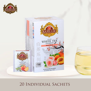 Ceylon White Tea Peach Rose - 20 Enveloped Tea Sachets
